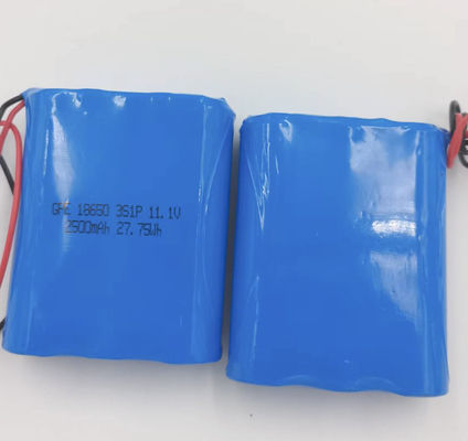 Paquet 11.1V Li Ion Battery Pack 2.5Ah de batterie rechargeable de l'ion 12V de lithium