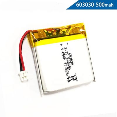 UN38.3 rechargeable 603030 3,7 V 500mah Li Polymer Battery