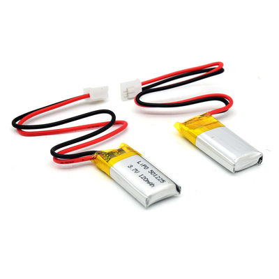 3,7 V 120mah Lipo 501225 batteries au lithium rechargeables avec le connecteur