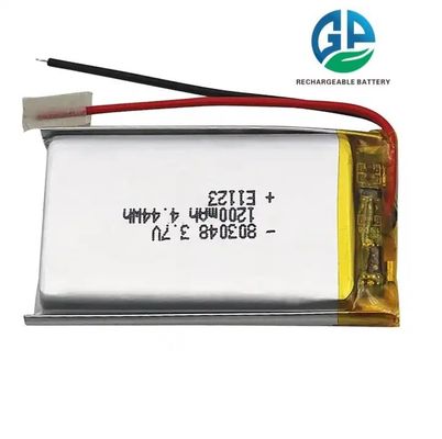 Batterie Lipo approuvée par le KC 803048 3.7V 1200mAh 4.44wh Li-polymère rechargeable
