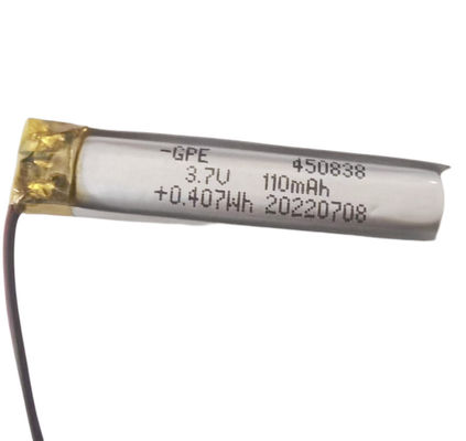 acheter Batterie de petite taille de polymère du lithium 3.7V, 450838 batterie de 110mAh Li Polymer 3.7V online manufacture