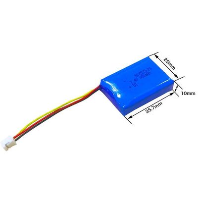 acheter 502535 le paquet rechargeable kc IEC62133 de batterie de 400mAh 7.4V Lipo a approuvé online manufacture