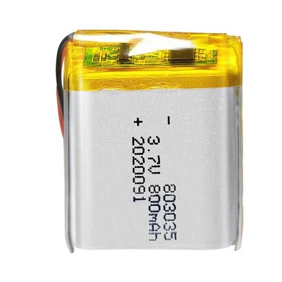 acheter la vie de cycle du paquet 500times de batterie de polymère de lithium de 3.7V 800mah 803035 online manufacture