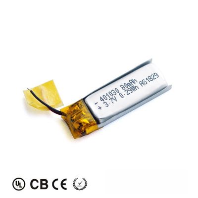 acheter Joue 401030 la batterie kc de polymère de lithium de 80mah 3.7v avec le connecteur de PCM de fil online manufacture