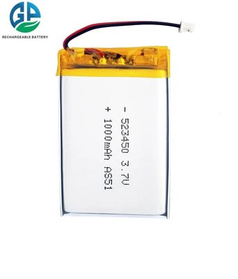 acheter Kc 1000mAh 3.7v Lipo Li Polymer Rechargeable Battery Pack 523450 online manufacture