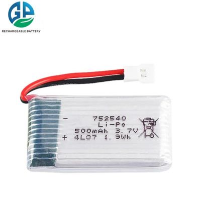acheter Un38.3 752540 batterie au lithium polymère Pack 3.7v rechargeable 500mah online manufacture