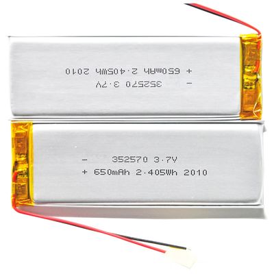 acheter Batterie à décharge élevée pleine capacité KC 352570 600mAh Batterie au lithium polymère Pa 3.7V Batterie au lithium rechargeable online manufacture