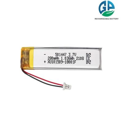 acheter Batterie à décharge élevée 30C rechargeable 501447 personnalisée LED Li-polymère 3.7v 280mah Lipo batterie online manufacture