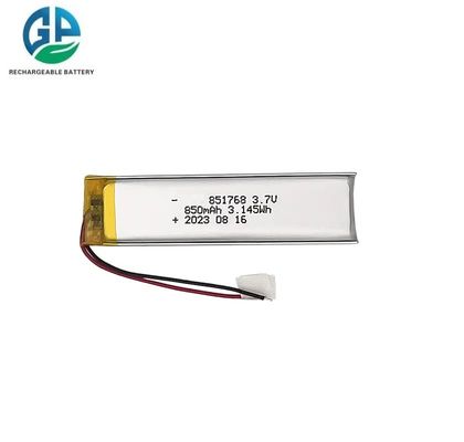 acheter Haute Capacité 3.7V 850mAh 500 cycles de vie Batterie Lithium Polymère Rechargeable 851768 1S1P online manufacture