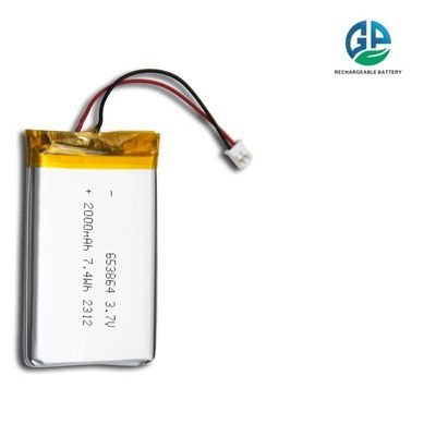 acheter 3.7 V 2000mah Pour les produits numériques Les dispositifs médicaux Batterie polymère au lithium-ion écologique de haute qualité 653864 2000mAh online manufacture