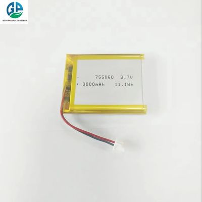 acheter Batterie à décharge élevée 3,7 V 3000 mah 30C Max60C Batterie Lipo rechargeable 755060 3,7 V 3000 mah batterie au lithium-ion pour produits numériques online manufacture