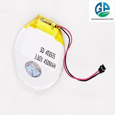 acheter KC batterie personnalisée 3,7v 450mah batterie Li Polymer Pack 453535 3,7v 450mah rechargeable Li-Ion Lithium Polymer Ronde batterie Lipo online manufacture