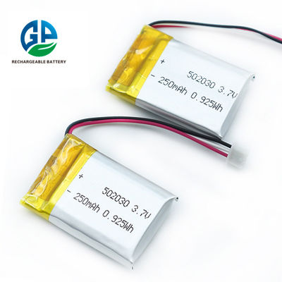 Batterie au Lithium polymère 3.7V 250mAh 502030 avec batterie LiPo rechargeable à durée de vie de 500 cycles