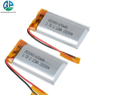 KC 3.7V 600mAh 802040 Lipo Battery Pack Li Polymer Batterie rechargeable pour appareils de beauté