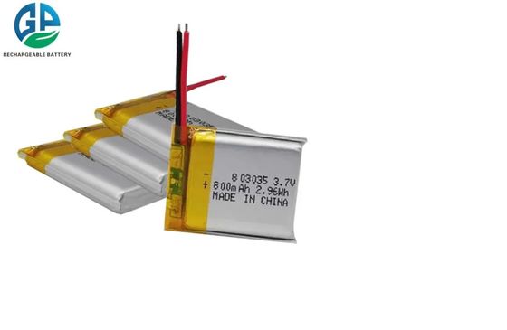 803035 3.7V 800mAh batterie au lithium polymère avec certification KC CB pour une alimentation fiable