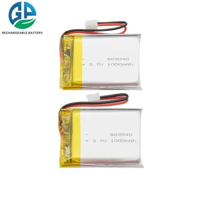 Li-ion 803040 3.7v 1000mAh de batterie rechargeable de polymère de lithium de capacité élevée