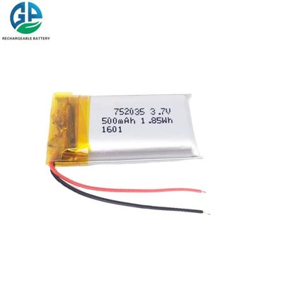 752035 500mAh 3.7V Li-polymère batterie rechargeable pour lecteur audio