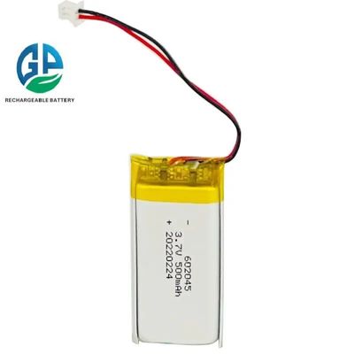 3.7V 500mAh batterie au lithium polymère avec 500 fois la durée de vie de la batterie Lipo rechargeable
