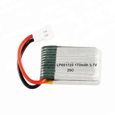 Batterie au lithium polymère 651723 3,7v 150mah 170mah Lipo Batterie KC UL1642 IEC62133 Drones Mini RC Hélicoptère