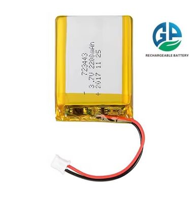 KC CB IEC62133 Approuvé 3.7v 2200mah 723443 batterie polymère lithium-ion personnalisée Batterie Lipo rechargeable