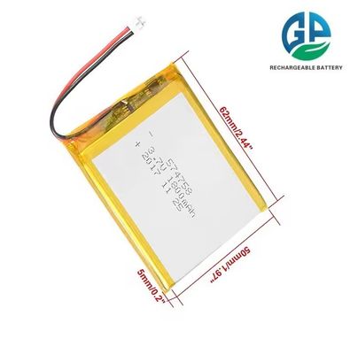 KC IEC62133 Approuver batterie rechargeable 3,7v 574758 1800mah 3,7v lithium polymère Lipo