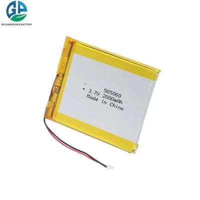 kC,UN38.3 haute capacité 3,7V polymère de lithium 7,4Wh 2000mAh batterie Lipo 505060 avec batterie de polymère de lithium Pcb