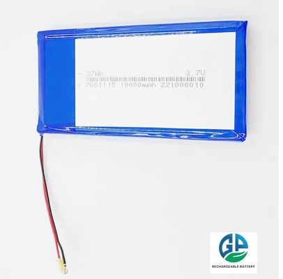 Batterie à décharge élevée 30C 10000mah Batterie Li Polymer Rechargeable 7661115 3.7V 37Wh Batterie Li Polymer Pour Iphone