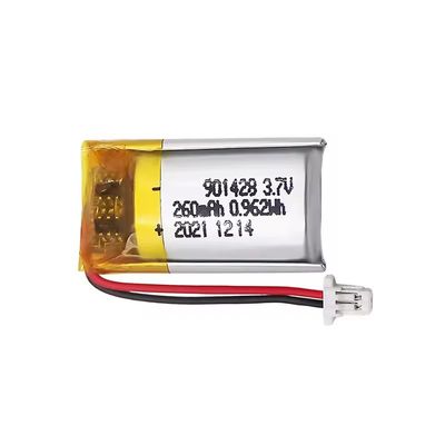 901428 260mAh 3.7V 500 cycles Batterie lithium polymère Pack Batterie LiPo personnalisée