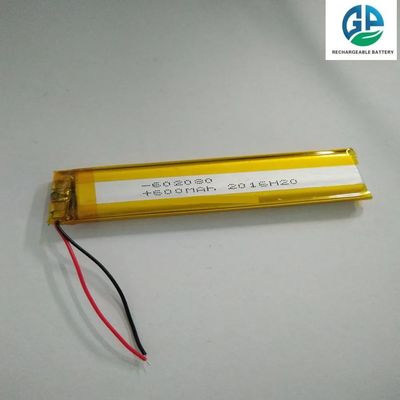 Batterie polymère au lithium de haute capacité 3,7V 600mAh 602080 Taille pour une alimentation fiable