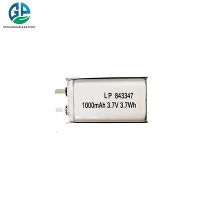 Batterie rechargeable au lithium polymère au lithium 843347 3.7v 1000mAh