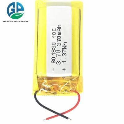 3.7V batterie Li-polymère Banque d'alimentation Long cycle KC approuvé 801830 370mah batterie