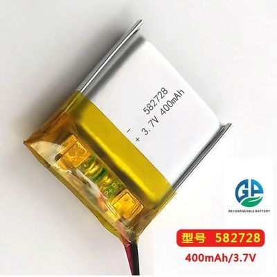 3.7V 582728 400mAh Batterie rechargeable au lithium-ion polymère avec UN38.3 3.7v Li-polymère