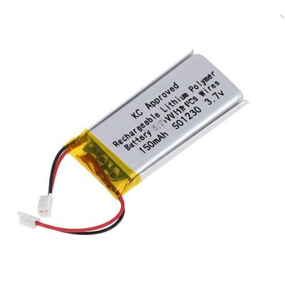 KC approuvé batterie rechargeable au lithium polymère 3.7V 150mAh avec des fils PCB 150mAh 501230 3.7v