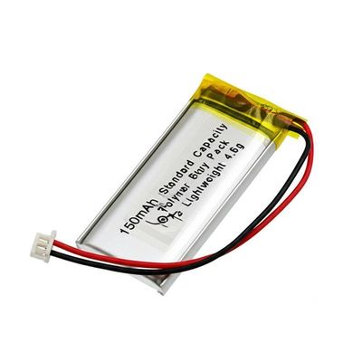 150mAh 3.7V Li Polymer Battery Pack avec un design personnalisé léger 4.6g