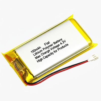 Batterie lithium polymère plate 150mAh, tension de charge maximale 4,2 V, haute capacité pour produits