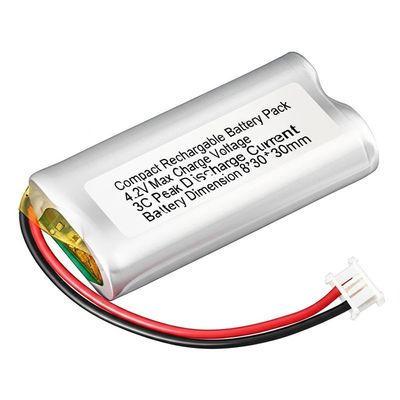 Bloc-batterie rechargeable compact 4,2 V Tension de charge maximale Courant de décharge de pointe 3C Dimensions de la batterie 8*30*30mm avec PCB