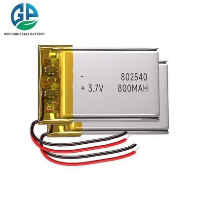 Batterie Li-polymère 3,7 V 800 mAh 802540, batterie au lithium polymère 802540, bloc-batterie au lithium polymère 802540, durée de vie de 500 cycles