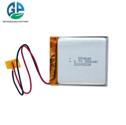 Batterie lithium-ion polymère haute capacité 3,7 V 850 mAh 553640 Batterie Lipo rechargeable 850 mAh Batterie polymère lithium-ion en sachet pour RC