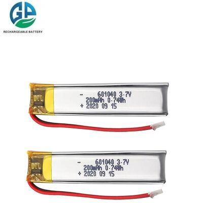 Batterie lithium-polymère rechargeable KC 601040 200mAh 3.7V pour appareil photo numérique MSDS