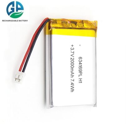 Bloc-batterie lithium polymère haute capacité 2000mAh 3,7V avec batterie Lipo rechargeable à 500 cycles de vie 634169
